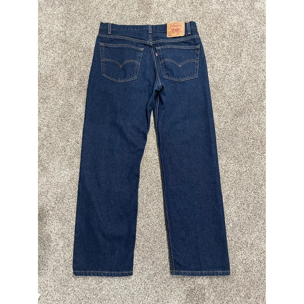 Vintage Y2K Levis 505 Regular Fit Straight Leg Jeans Mens 38x30 Indigo Blue USA